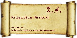 Krisztics Arnold névjegykártya