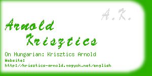 arnold krisztics business card